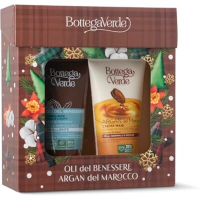 Bottega Verde Cofanetto Regalo Mani, con Crema Mani Argan del Marocco 75 ml e Crema Mani Oli del Benessere 75 ml, Nutriente e Protettiva, Idea Regalo Bottega Verde Cofanetto Regalo Mani, con Crema Mani Argan del Marocco 75 ml e Crema Mani Oli del Benessere 75 ml, Nutriente e Protettiva, Idea Regalo