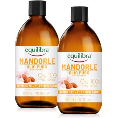 Equilibra Olio di Mandorle Dolci Puro, Nutriente ed Elasticizzante,2x500 ml Equilibra Olio di Mandorle Dolci Puro, Nutriente ed Elasticizzante,2x500 ml