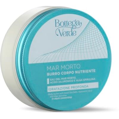 Bottega Verde Burro Corpo Idratante Mar Morto 150 ml, con Sali del Mar Morto, Acido Ialuronico e Alga Spirulina, Idratazione Profonda, Pelle Morbida e Tonica, Pelle Secca e Molto Secca Bottega Verde Burro Corpo Idratante Mar Morto 150 ml, con Sali del Mar Morto, Acido Ialuronico e Alga Spirulina, Idratazione Profonda, Pelle Morbida e Tonica, Pelle Secca e Molto Secca