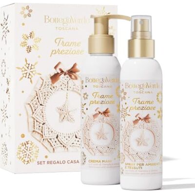 Bottega Verde Set Regalo Trame Preziose, Crema Mani e Spray Ambiente Confezione Regalo con Crema Mani 150 ml e Spray per Ambienti e Tessuti 150 ml con note di Vaniglia e Ambra Bottega Verde Set Regalo Trame Preziose, Crema Mani e Spray Ambiente Confezione Regalo con Crema Mani 150 ml e Spray per Ambienti e Tessuti 150 ml con note di Vaniglia e Ambra