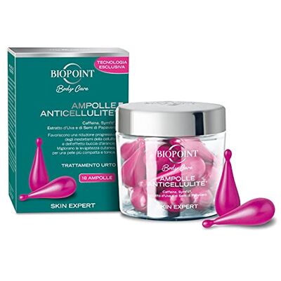 BIOPOINT Ampolle Anticellulite, Trattamento Urto Drenante per Cellulite e Buccia d'Arancia, Azione Levigante e Rimodellante, Favorisce la Microcircolazione Cutanea e Dona Elasticità, 18 Ampolle BIOPOINT Ampolle Anticellulite, Trattamento Urto Drenante per Cellulite e Buccia d'Arancia, Azione Levigante e Rimodellante, Favorisce la Microcircolazione Cutanea e Dona Elasticità, 18 Ampolle
