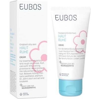 EUBOS Crema riposante per la pelle 50 ml per pelle secca e sensibile dei bambini e del bambino, anche terapia accompagnata da dermatite atopica Efficacia e tollerabilità dermatologicamente EUBOS Crema riposante per la pelle 50 ml per pelle secca e sensibile dei bambini e del bambino, anche terapia accompagnata da dermatite atopica Efficacia e tollerabilità dermatologicamente