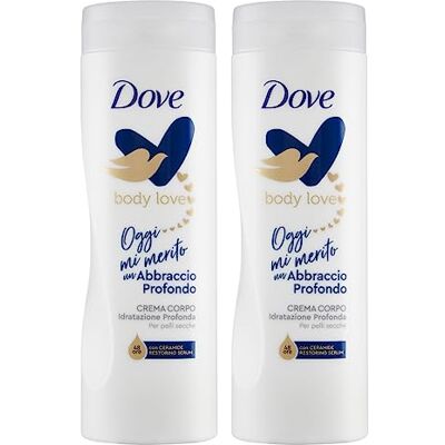 Dove Body Love Abbraccio Profondo Crema Corpo Idratante E Nutriente per Pelli Secche Idratazione Profonda per 48h 2 Flaconi da 400ml Dove Body Love Abbraccio Profondo Crema Corpo Idratante E Nutriente per Pelli Secche Idratazione Profonda per 48h 2 Flaconi da 400ml