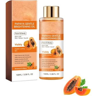 Generic Olio di papaya per la pelle, idratante, levigante e nutriente per il corpo, idratante e rinfrescante, per schiarire la pelle scura, adatto a tutti i tipi di pelle Generic Olio di papaya per la pelle, idratante, levigante e nutriente per il corpo, idratante e rinfrescante, per schiarire la pelle scura, adatto a tutti i tipi di pelle