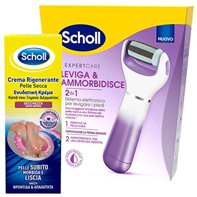Scholl Crema Rigenerante Pelle Secca Azione Idratante per Piedi Morbidi e Lisci Flacone da 60ml + Roll Leviga Piedi Elettronico 2in1 Rimuove Calli Duroni e Ammorbidisce la Pelle Scholl Crema Rigenerante Pelle Secca Azione Idratante per Piedi Morbidi e Lisci Flacone da 60ml + Roll Leviga Piedi Elettronico 2in1 Rimuove Calli Duroni e Ammorbidisce la Pelle