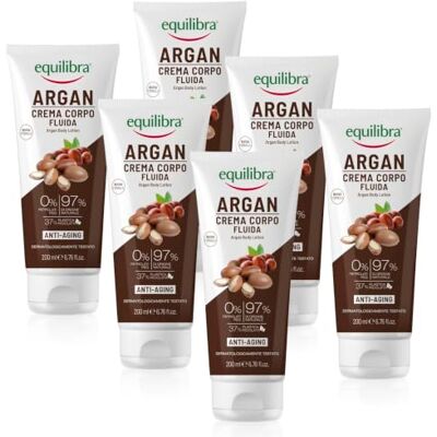 Equilibra Argan Crema Fluida Corpo, Confezione da 6 Pezzi (6 x 200 ml) Equilibra Argan Crema Fluida Corpo, Confezione da 6 Pezzi (6 x 200 ml)