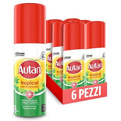 Autan Tropical Mini, Spray Antizanzare Repellente, 6×50 ml Autan Tropical Mini, Spray Antizanzare Repellente, 6×50 ml