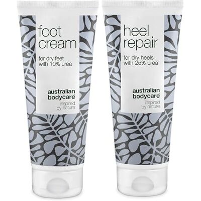 Australian Bodycare Duo per la cura dei piedi secchi e dei talloni screpolati Crema idratante per i piedi e riparazione intensiva per i talloni per una pelle morbida e liscia Formula con proprietà antifungine Australian Bodycare Duo per la cura dei piedi secchi e dei talloni screpolati Crema idratante per i piedi e riparazione intensiva per i talloni per una pelle morbida e liscia Formula con proprietà antifungine