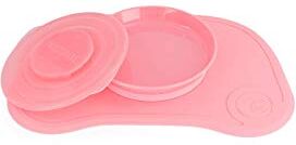 Twistshake Set di Stoviglie per Bambini   Piatto a Ventosa per Bebè + Tovaglietta per Bebè (38x25)   Piatto e Tovaglietta per lo Svezzamento del Bambino Senza BPA   6 Mesi+   Rosa Chiaro