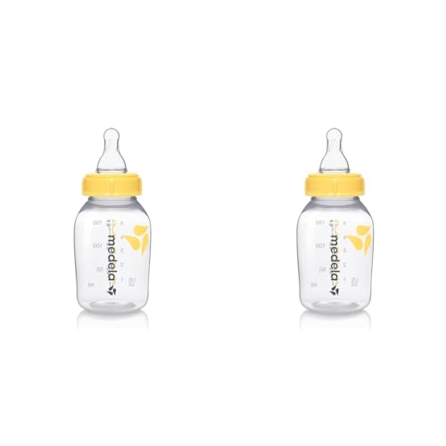 Medela Tettarella per Latte Materno a Flusso Lento con Biberon da 150 ml senza BPA (Confezione da 2)