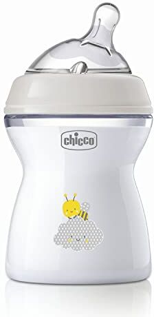 Chicco Natural Feeling Biberon Anticolica 2 Mesi + da 250 ml, Biberon con Tettarella in Silicone Morbida e Flessibile, Adatto per Allattamento Misto, Flusso Medio, Colore Neutro