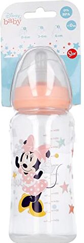 Stor Biberon con tettarella rotonda in silicone 3 posizioni Senza BPA 360 ML Sistema anti coliche  Minnie Mouse (Disney Baby)