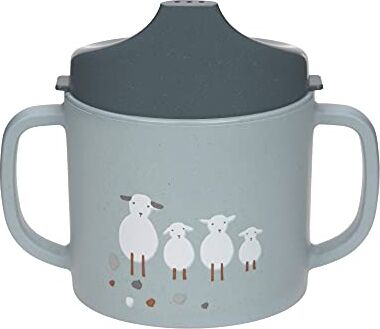 Lässig Tazza in Polipropilene (PP) per bambini con manico e coperchio rimovibile 150 ml/Sippy Cup PP/Cellulose Tiny Farmer Sheep/Goose nature