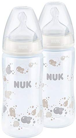 NUK Biberon First Choice +, 300 ml con tettarella in silicone misura 1, 2 pz.