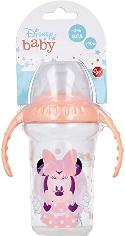 Stor Bicchiere Bambini da viaggio Disney Minnie da 330 ml, senza BPA, con 2 maniglie, beccuccio e tappo, riutilizzabile e lavabile