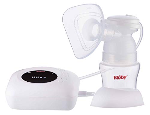 Nuby Tiralatte Elettrico Con Display Digitale E 4 Programmi Di Estrazione Portatile E Facile Da Usare Con Contenitore Raccogli Latte, Bianco