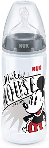 NUK Disney First Choice+ Baby Bottle , 6-18 Months , Silicone Teat , Anti-Colic Vent , BPA-Free , 300 ml , Mickey Mouse