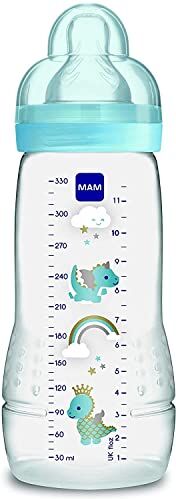 MAM Biberon Easy Active con Tettarella Misura 3, Ergonomico, 4+ Mesi, 330 ml, modelli /colori assortiti