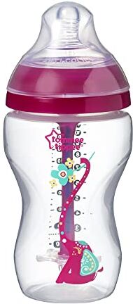 Tommee Tippee Biberon Anti-colica Avanzato, 340 ml, flusso medio 3m+, 1 pezzo, Lilla/Panda