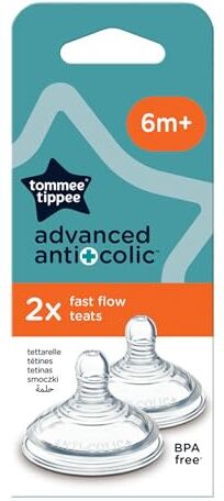 Tommee Tippee Tettarelle Anti-colica Avanzato, Flusso Rapido, 2 Pezzi