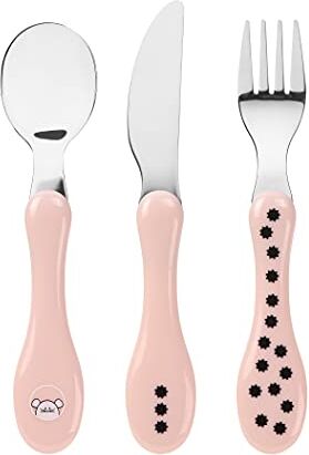 Lässig Set di Posate per Bambini 3 Pezzi Cucchiaio Forchetta Coltello Manico in Plastica in Acciaio Inossidabile/Cutlery 3 Pcs Little Chums Mouse