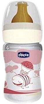 Artsana Chicco Biberon linea Benessere con tettarella in Caucciù 150ml Flusso Normale Girl 0 mesi+