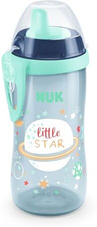 NUK Kiddy Cup Night Toddler Cup   12+ mesi   300 ml   Beccuccio temperato a prova di perdite   Glow in the Dark   Clip e cappuccio protettivo   Senza BPA   Blu