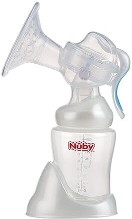 Nuby Tiralatte Manuale per estrazione facile e confortevole Con ampia ventosa in silicone e base raccogli latte da 240ml