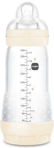 MAM Istruzioni in Lingua Straniera  Easy Start Anti-Colic  Biberon Brevettato con Tettarella 3 in Silicone Skinsofttm, per Bambini a Partire da 4 Mesi, 320 Ml, Neutro, 1 Pezzo