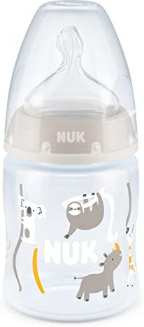 NUK First Choice+ biberon   0-6 mesi   Controllo temperatura   Sfiato Anti-Colica   Senza BPA   150 ml   Tettarella in silicone   Safari (neutro),