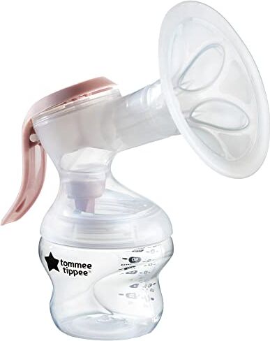 Tommee Tippee Made for Me Tiralatte Manuale Singolo, Suzione Potente, Sensazione Morbida, Maniglia Ergonomica, Tiralatte Portatile e Silenzioso, Biberon Incluso