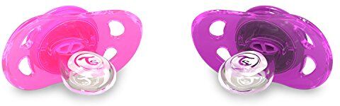 Twistshake TS-78082 Set da 2 Ciucci in Silicone 0-6 mesi, Rosa e Viola