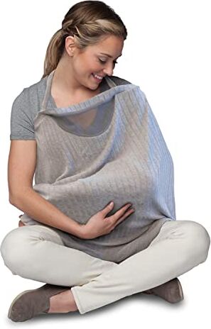 Chicco Boppy Infinity Sciarpa Allattamento per Bebè, Copertura a 360° Allattare Ovunque, Tessuto Leggero e Traspirante, Cinturino Regolabile, Pannello in Rete, Grigio