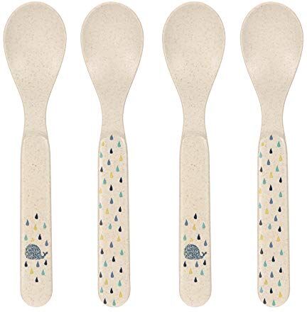 LÄSSIG Set di cucchiai per bambini (4 pezzi) Posate per bambini senza melamina, senza BPA, lavabili in lavastoviglie e in microonde/Spoon Set Garden Explorer