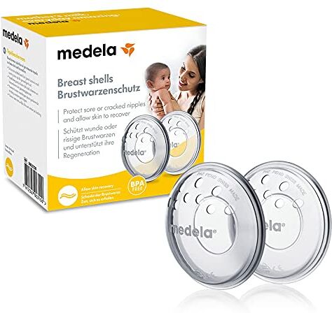 Medela Proteggi Capezzolo Senza BPA, in Morbido Silicone, con Fori di Ventilazione Traspiranti, Include 2 Protezioni