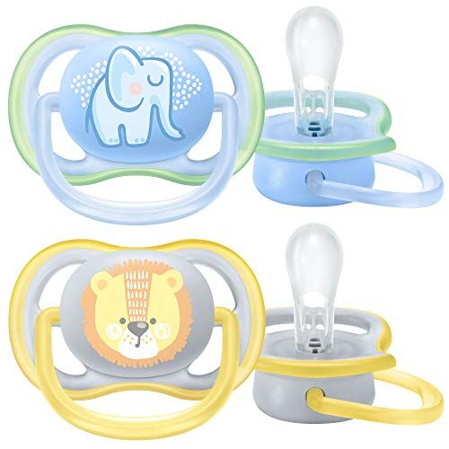 Philips Avent Ciuccio Ultra Air  Scudo leggero, ideale per fornire flusso d'aria con fori grandi che mantiene la pelle del tuo bambino asciutta