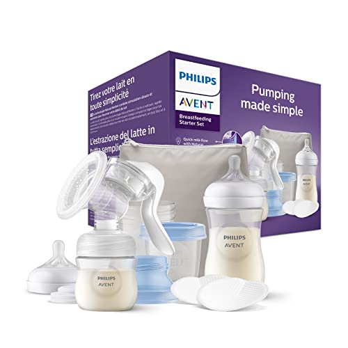 Philips Avent Set per i primi allattamenti tiralatte manuale Tiralatte a mano singolo a estrazione facile senza BPA e biberon (modello )