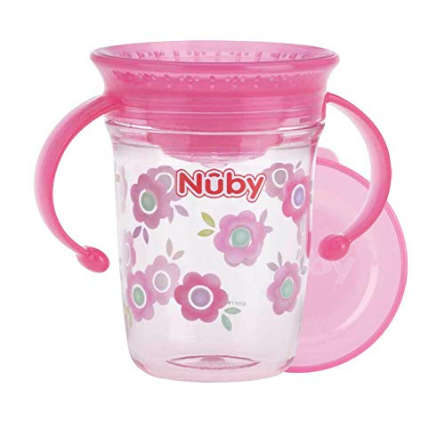 Nuby tazza 360 gr 6m mano rosa 1 Pezzo