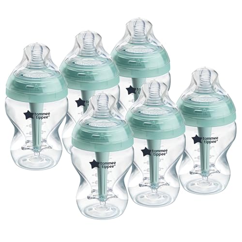 Tommee Tippee Biberon Anticolica, Tettarella Simile al Seno e Esclusivo Sistema di Ventilazione Anticolica, 260ml, Confezione da 6