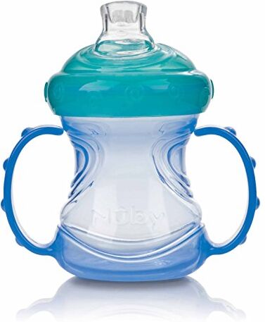 Nuby Tazza per imparare a bere No Spill 4 in 1, colore: Blu