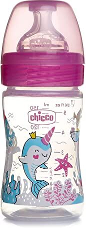 Chicco Benessere Biberon Flusso Lento in Plastica con Tettarella in Silicone, 150 ml, 90 g