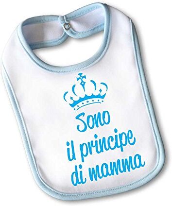 Babloo Bavetto Bavaglino Idea Regalo Pasqua "lo Festa Della Mamma I Love My Mom" Small Azzurro