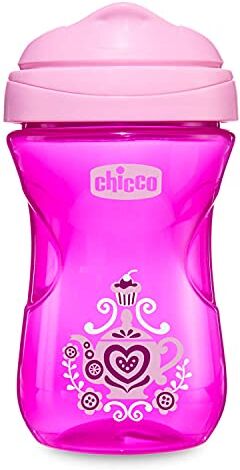 Chicco Easy Cup Bicchiere Antigoccia per Bambini 266 ml, 1 Tazza Biberon 12+ Mesi per Imparare a Bere, con Beccuccio Ergonomico Resistente ai Morsi e Valvola Facili Sorsi, senza BPA Rosa o Viola