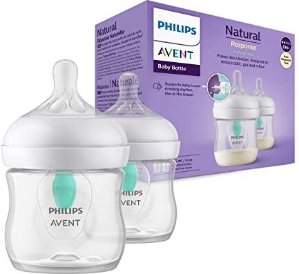 Philips Avent Biberon Natural Response 2 biberon da 125 ml con valvola Airfree, senza BPA, per neonati e bambini di pochi mesi (modello )