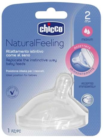 Chicco Naturalfeeling Tettarella, 2 Mesi +, Flusso Medio, 875 cubic_centimeters, 27 grams, 1 unità, 1