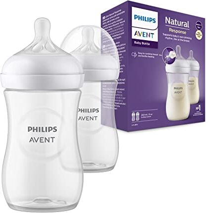 Philips Avent Biberon Natural Response 2 biberon da 260 ml per neonati da 1 mese in su, senza BPA (modello )