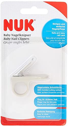 NUK Tagliaunghie per bambini, taglia le unghie dei bimbi in modo semplice, sicuro grazie all'anello per una presa sicura e alla superficie di taglio arrotondata, colore: Grigio