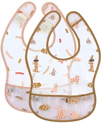 LÄSSIG Set di bavaglini 2 pz. con protezione antiacqua/ EVA Bib Little Mateys spicy orange