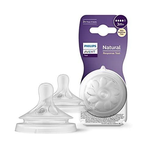 Philips Avent Tettarella per biberon Natural Response 2 tettarelle per biberon a flusso 4, per bambini da 3 mesi in su, senza BPA (modello )