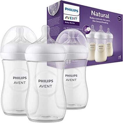 Philips Avent Biberon Natural Response 3 biberon da 260 ml per neonati da 1 mese in su, senza BPA (modello )